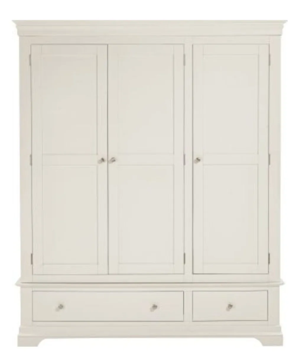 Bordeaux 3 Door Wardrobe Ivory - Image 1