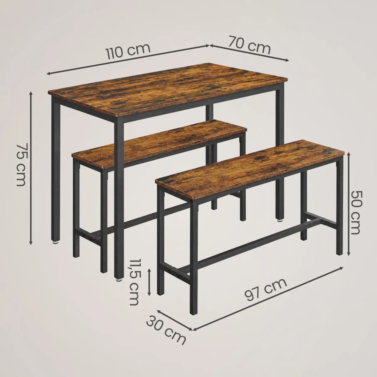 Dining Table With 2 Benches - FREE P&P - Image 4