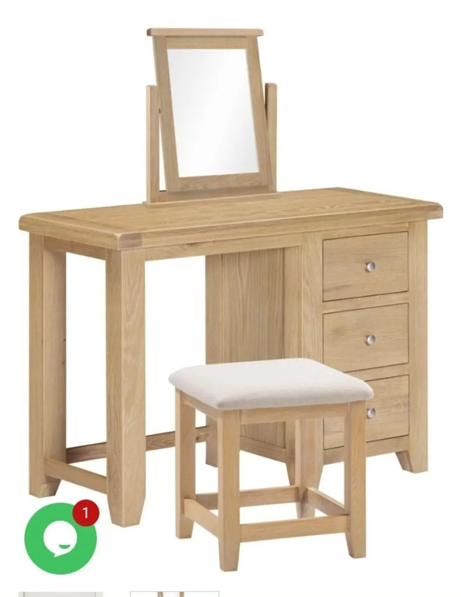 Windsor 3 Drawer Dressing Table Set Natural Oak - Image 1