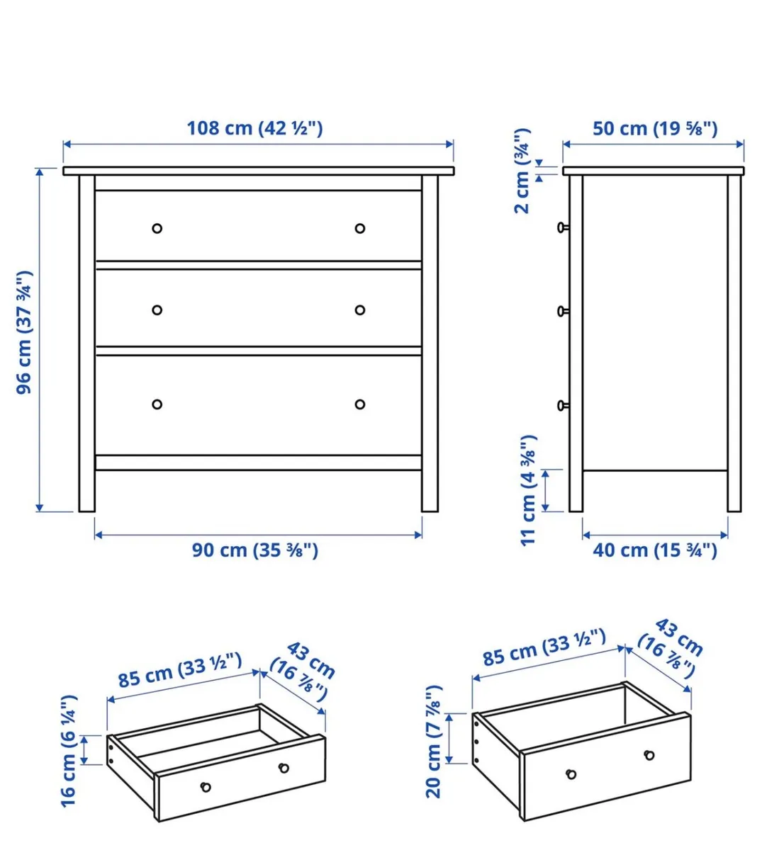 HEMNES Chest of 3 drawers - Image 2