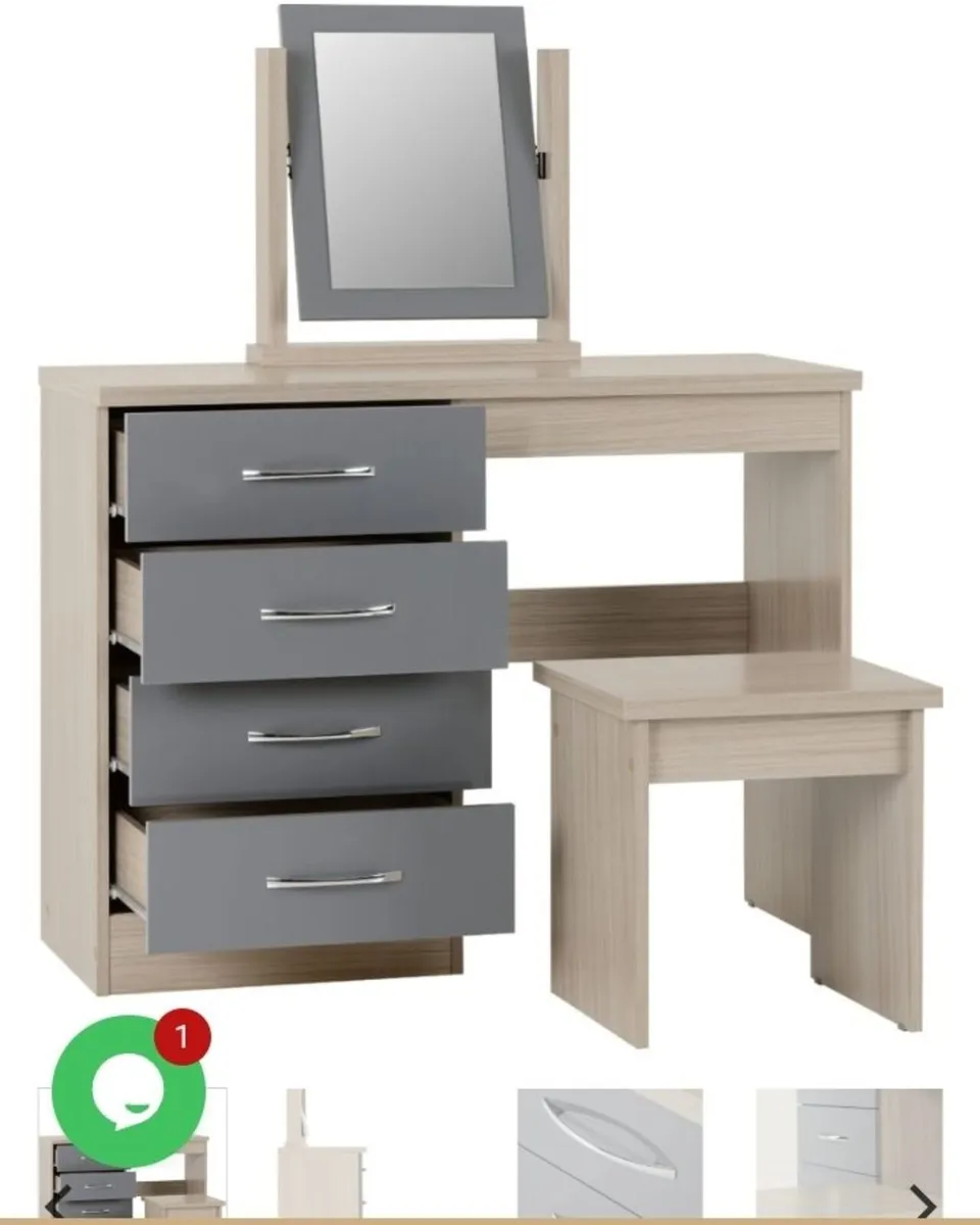 Nevada 4 Drawer Dressing Table Set - Image 2