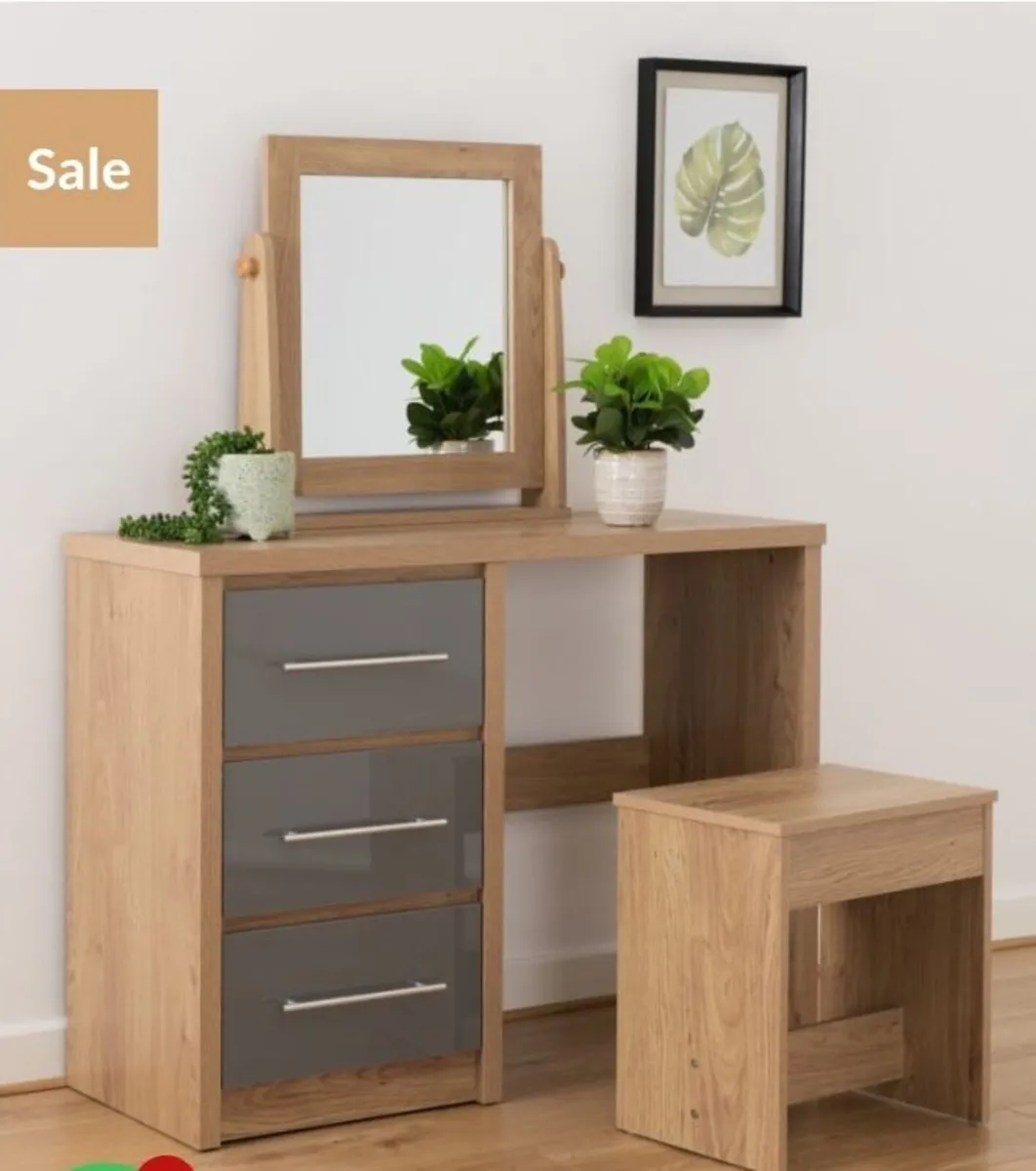 Seville 3 Drawer Dressing Table Set - Image 1