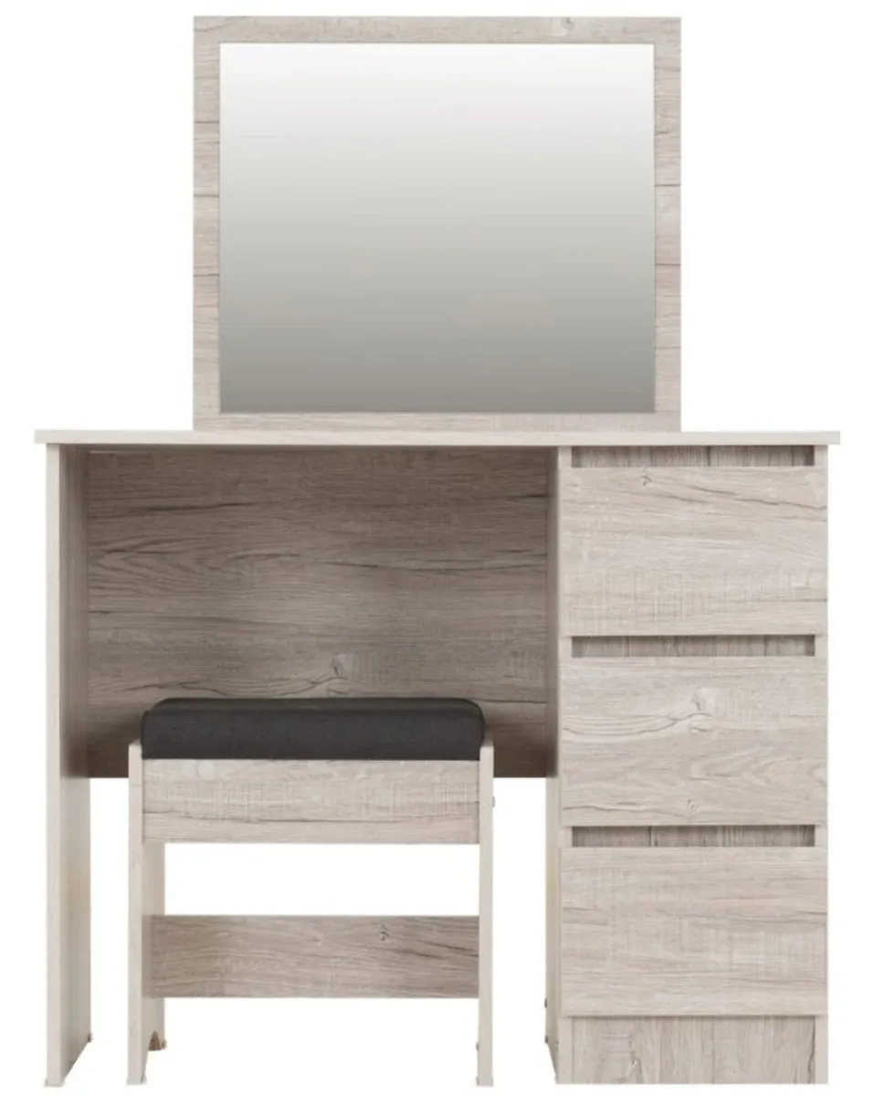 Malvern 3 Drawer Dressing Table Set – Urban Snow - Image 2