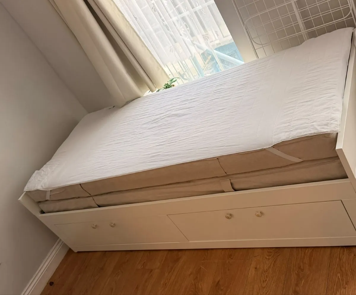 IKEA BRIMNES Day Bed + 2 Mattresses – Like New - Image 1