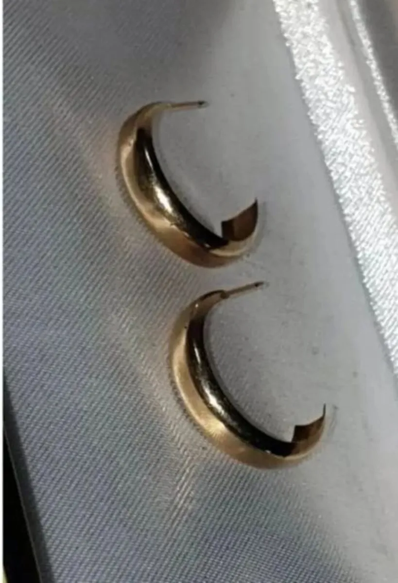 Vintage Hallmarked 9ct Gold 'Demi' Hoops - Image 4