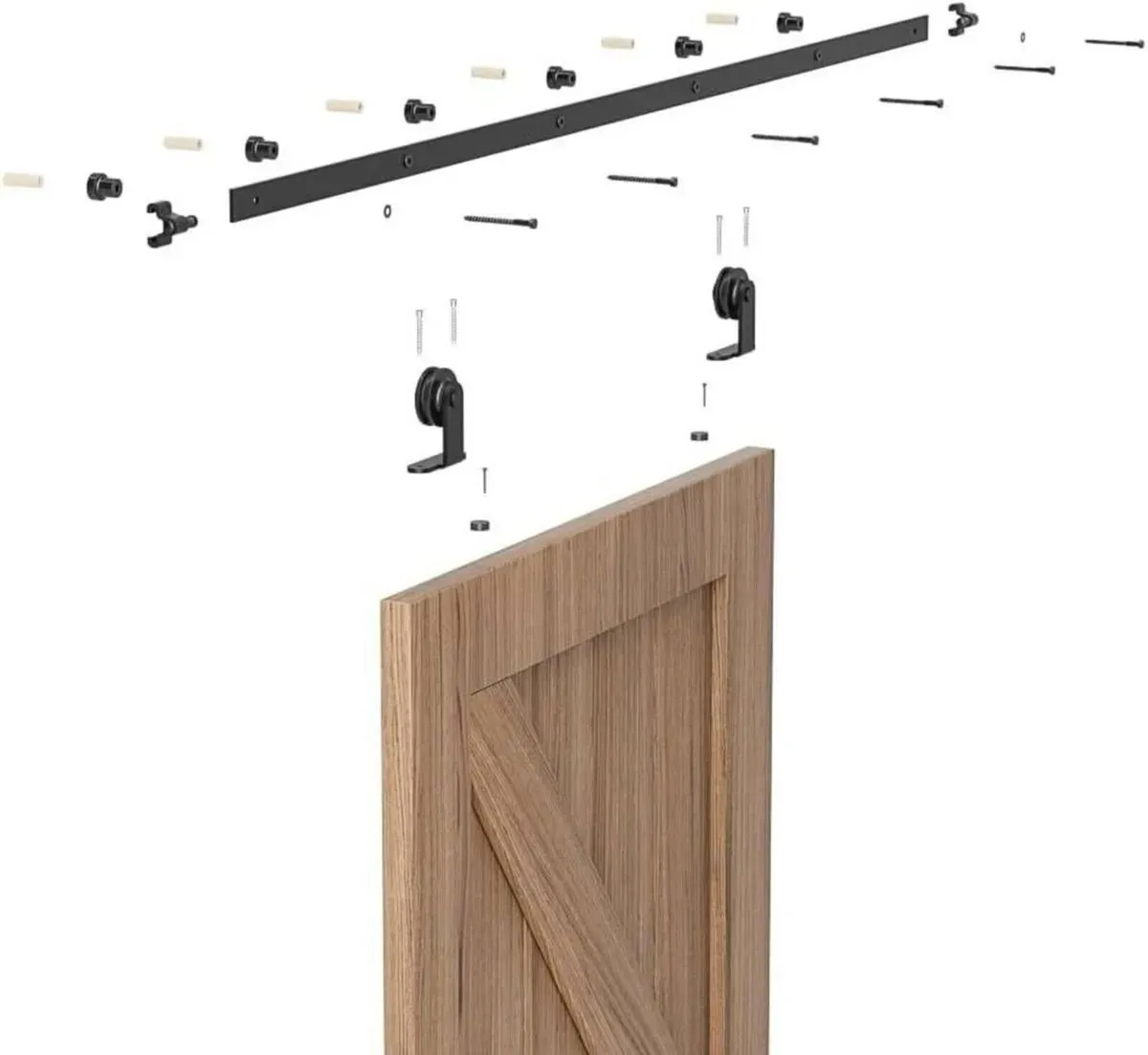5.5FT Sliding Barn Door Track Hardware Kit - Image 1