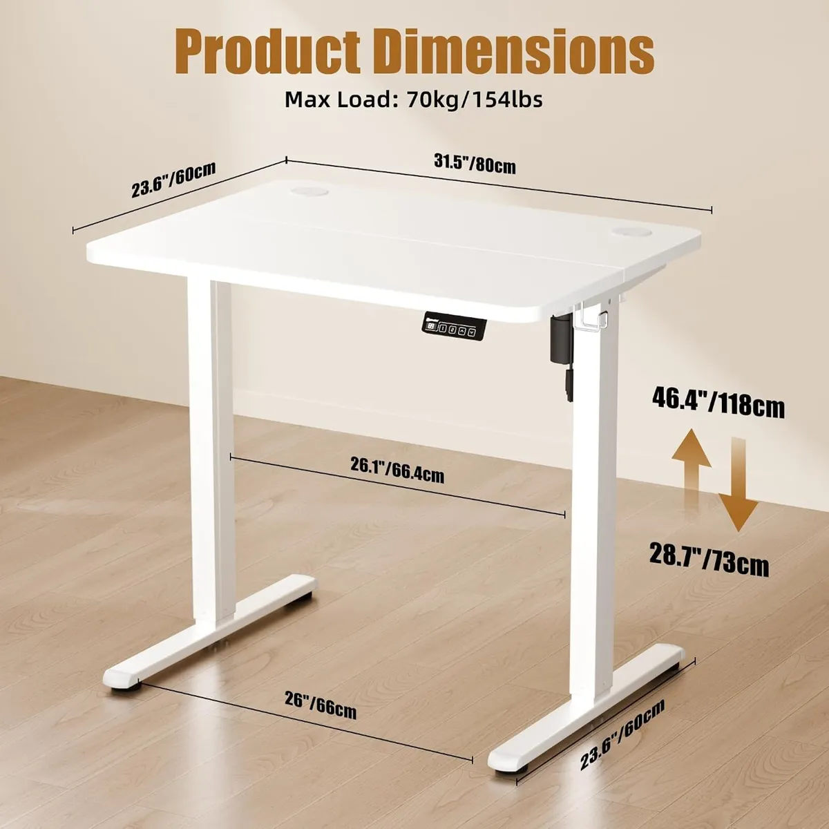 Electric Standing Desk 2 Memory Presets - Image 3
