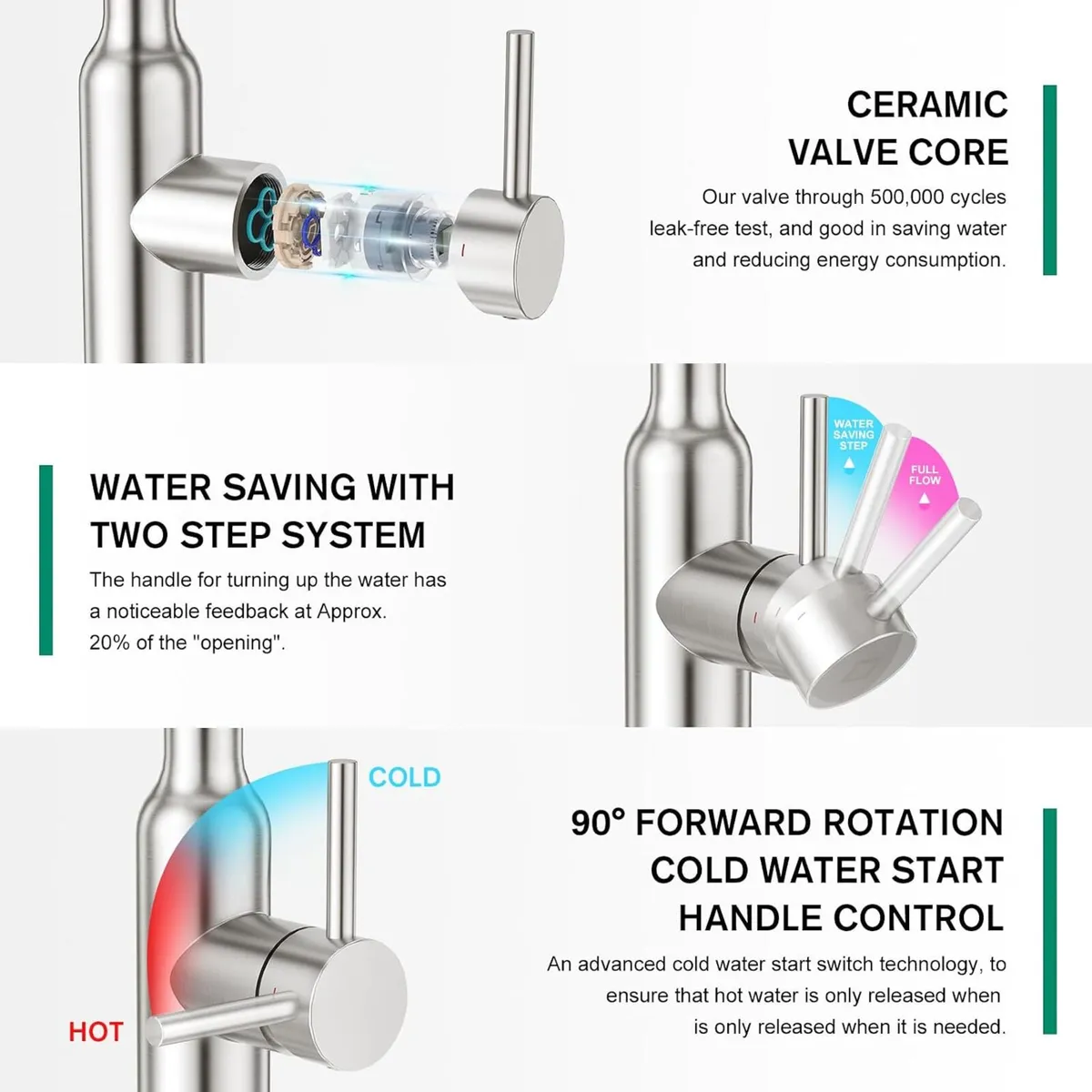 High Arc Kitchen Sink Mixer Tap with Pull - Image 4