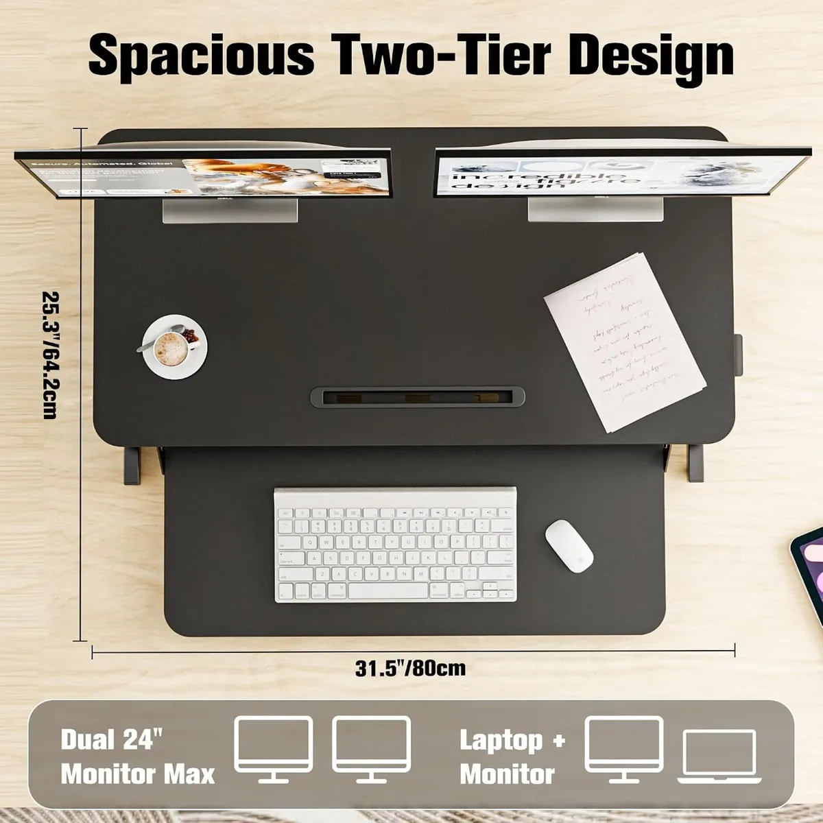 Height Adjustable Standing Desk Converter - Image 3