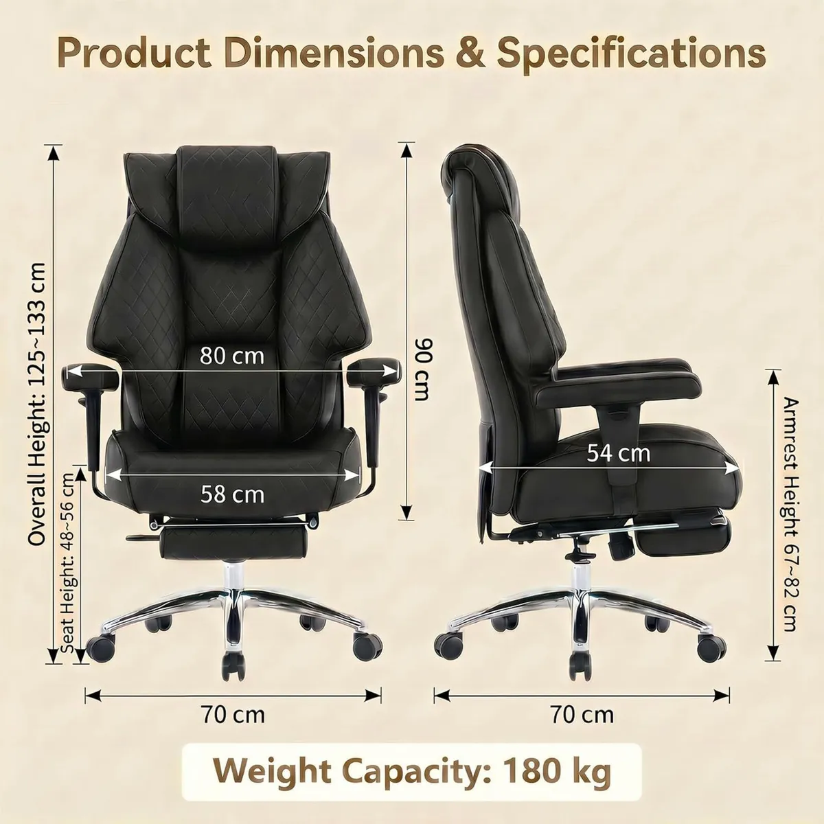Executive Office Chair 400lbs 180KG - Image 2