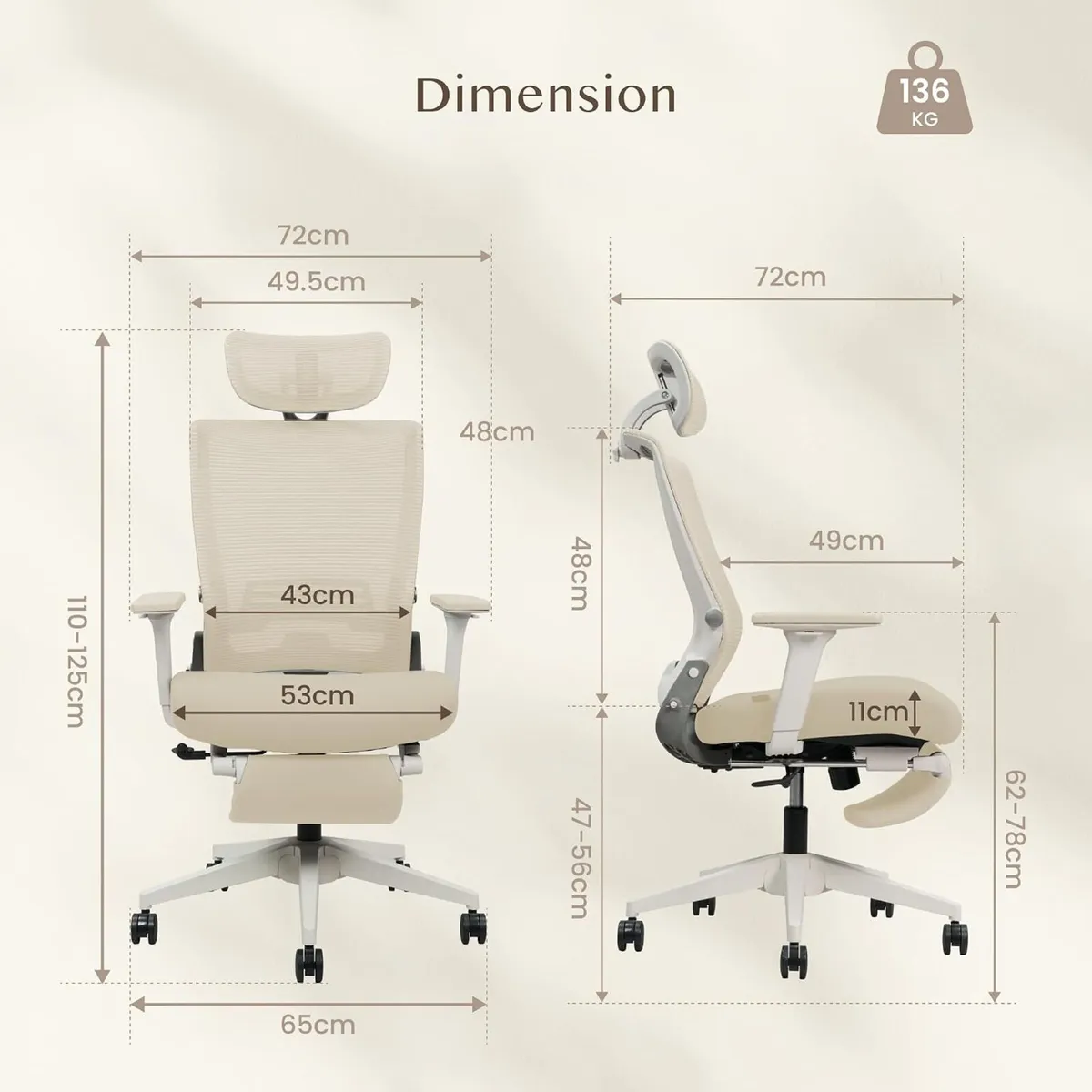Ergonomic Office Chair Folding for Small Spaces - Image 2