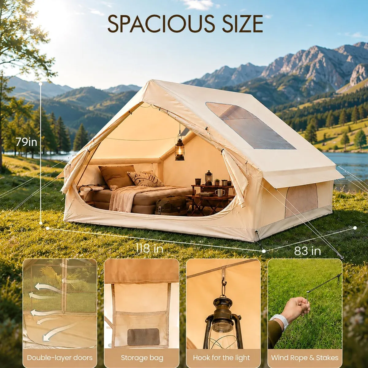 Inflatable Tent for Camping 4-6 Person - Image 2