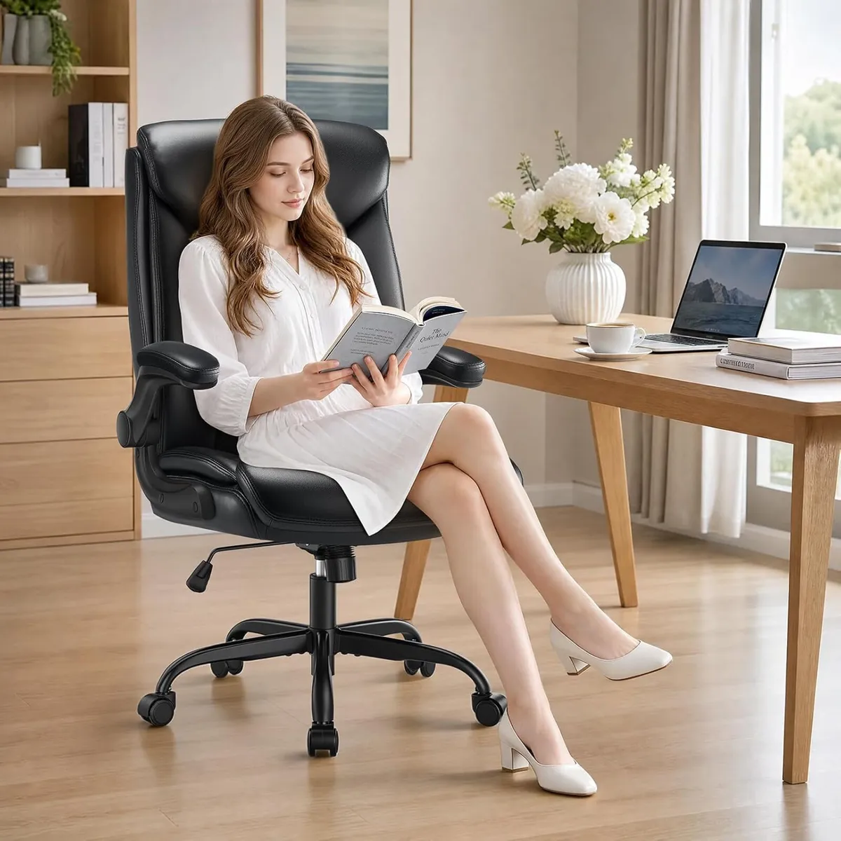 Leather Office Chair High Back Executive Computer - Image 2