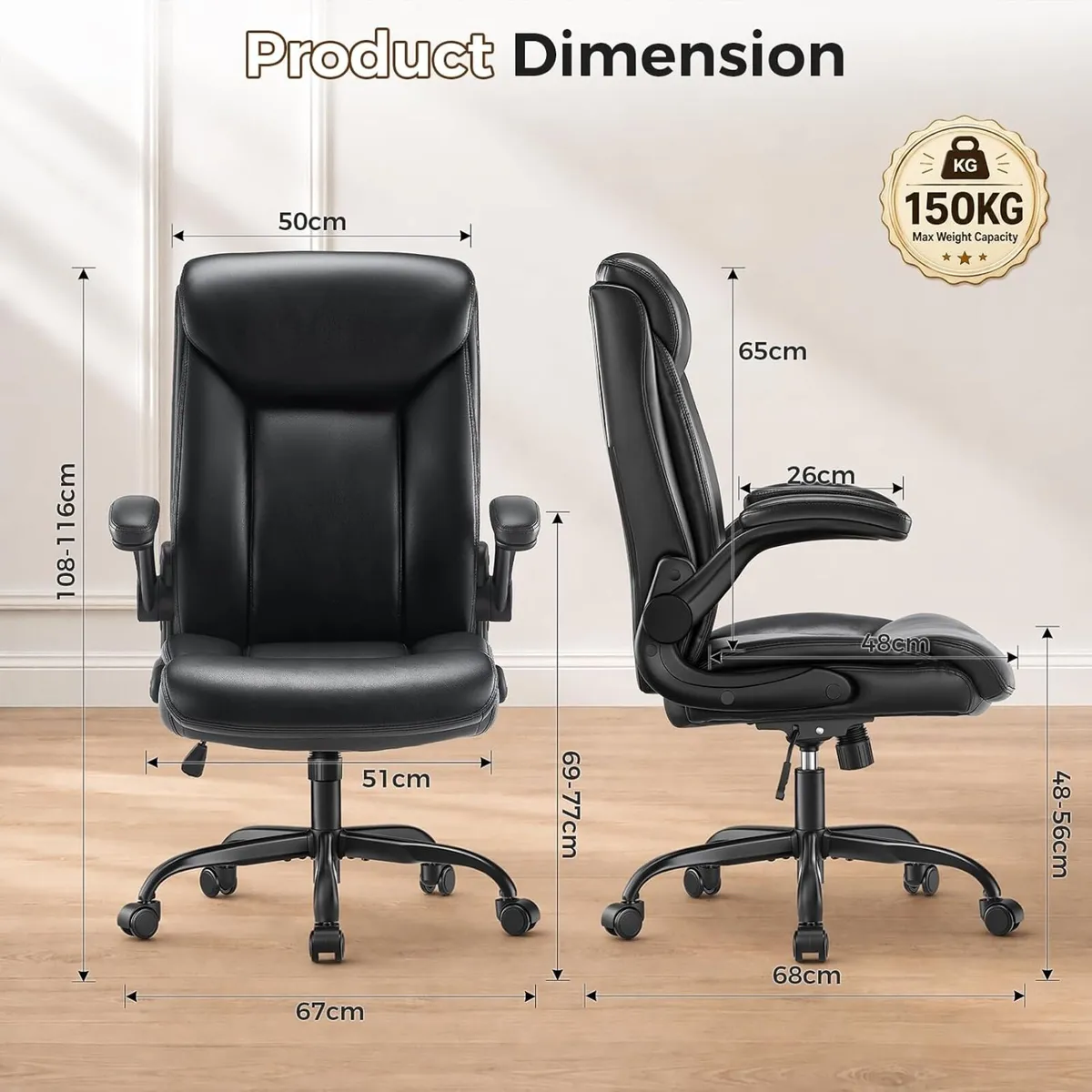 Leather Office Chair High Back Executive Computer - Image 3