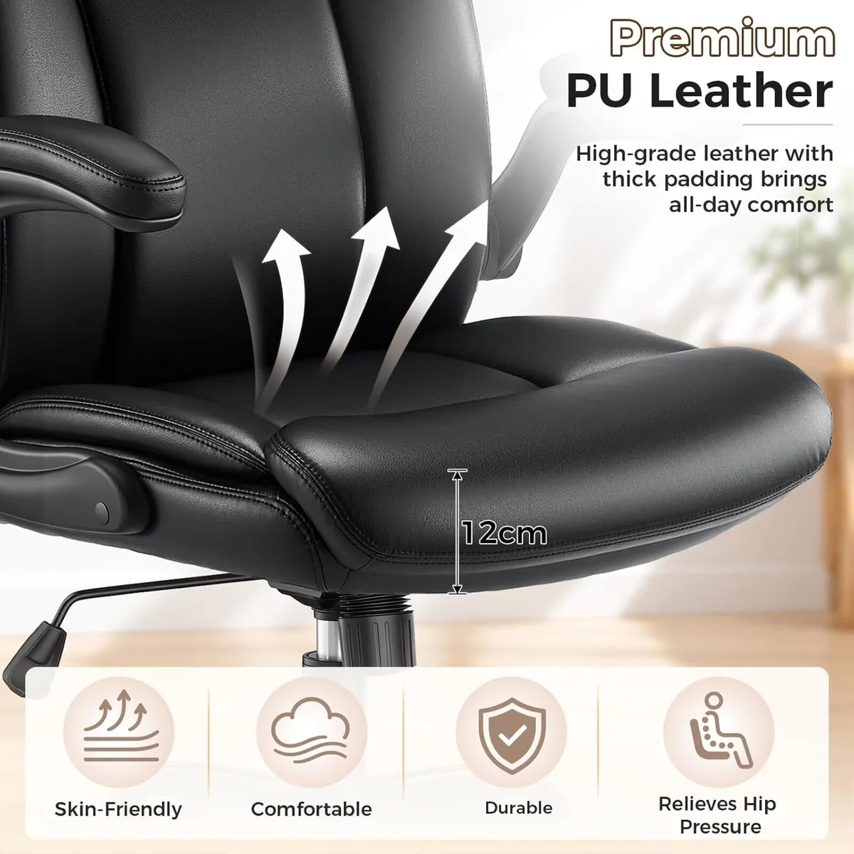 Leather Office Chair High Back Executive Computer - Image 4