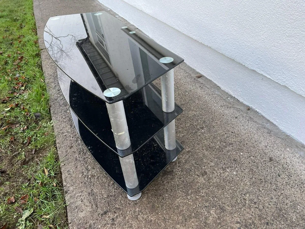 glass tv unit as new - Image 3