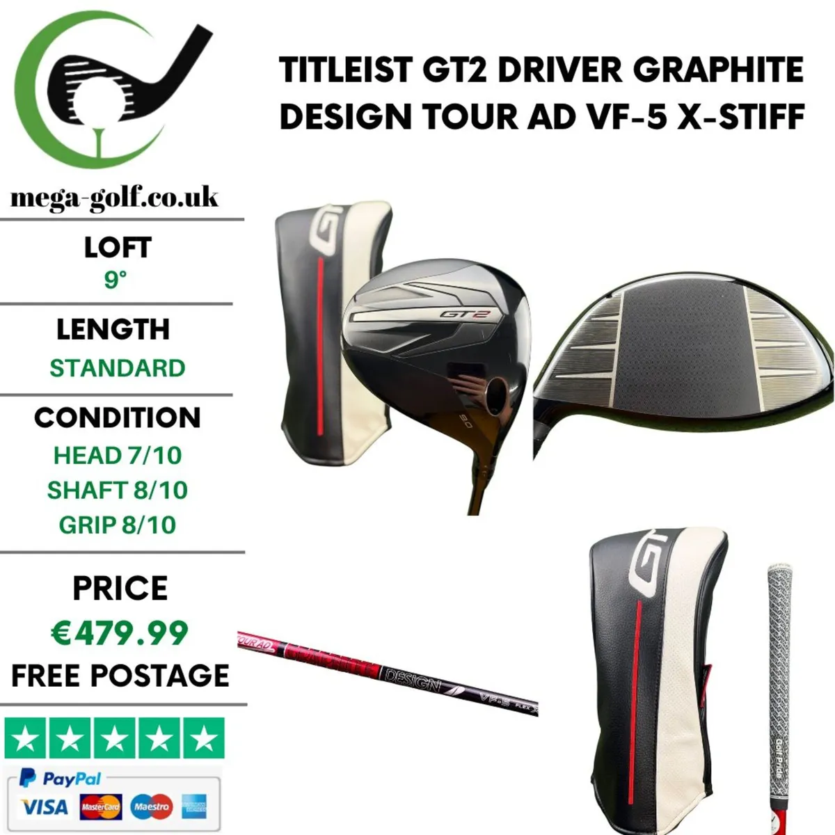 Titleist GT2 Driver / 9° / X-Stiff - Image 1