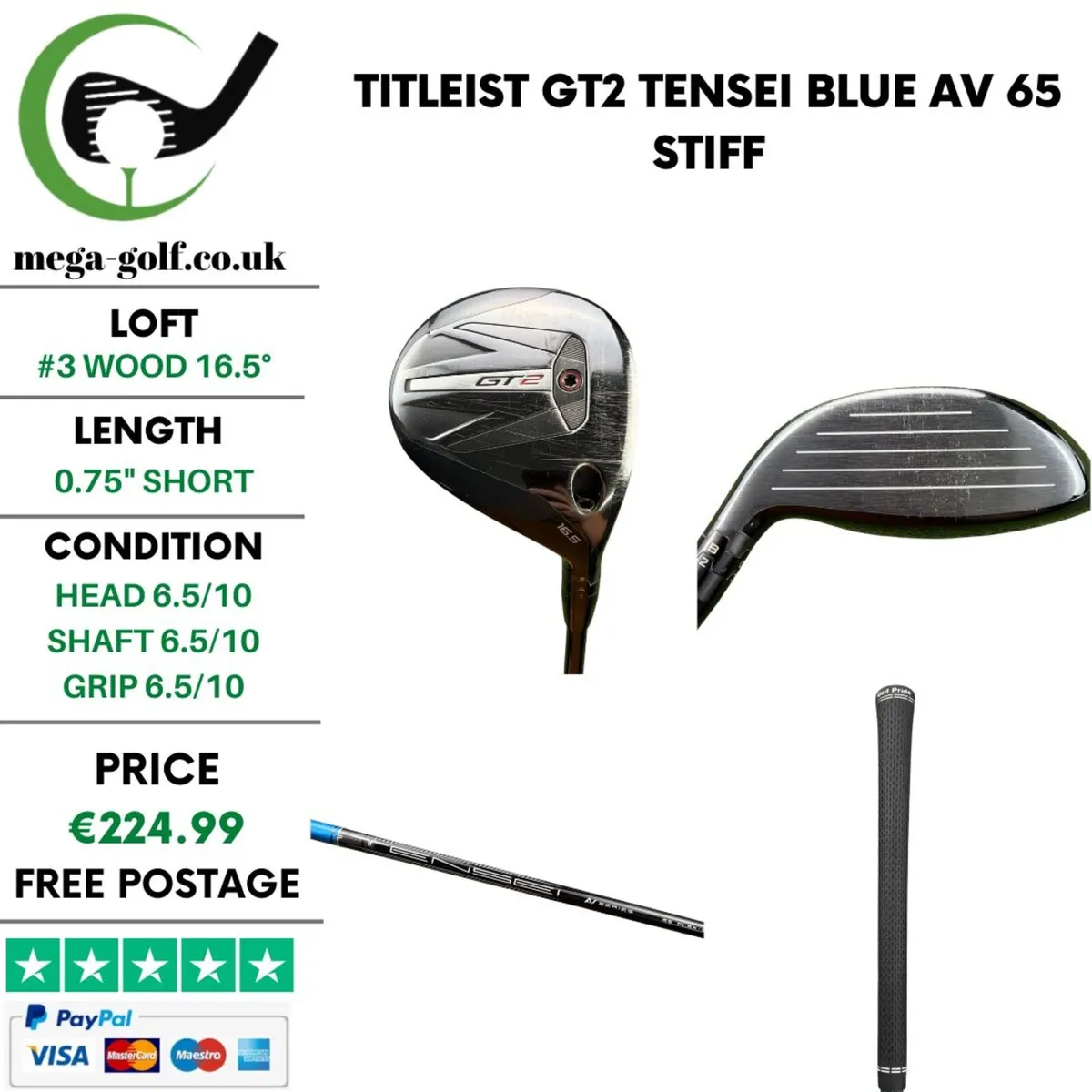 Titleist GT2 #3 Wood 16.5° / Stiff - Image 1