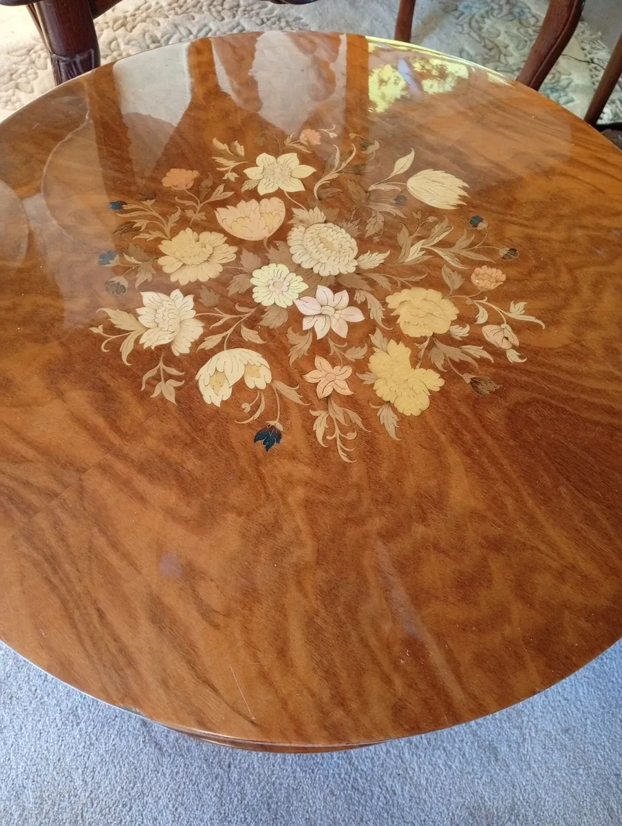 Vintage inlaid side/coffee table - Image 3