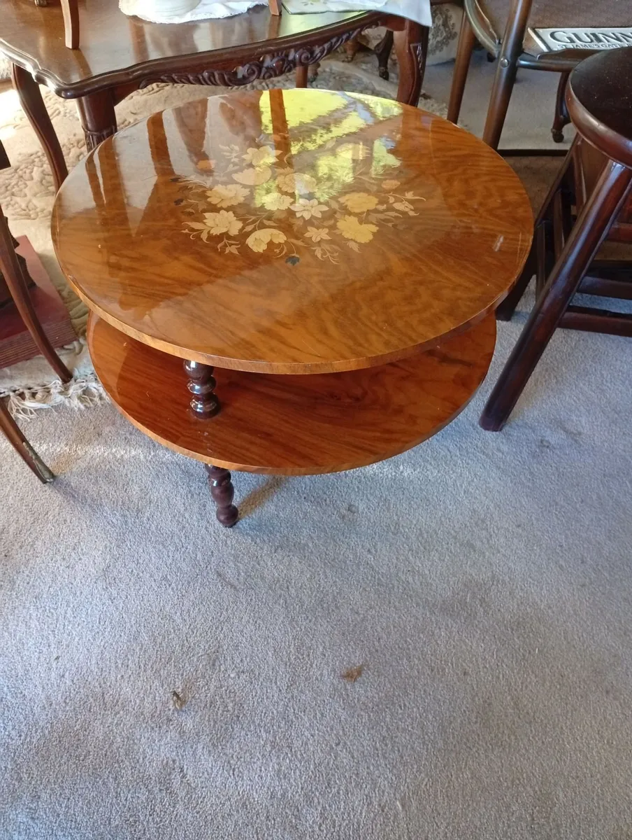 Vintage inlaid side/coffee table - Image 1