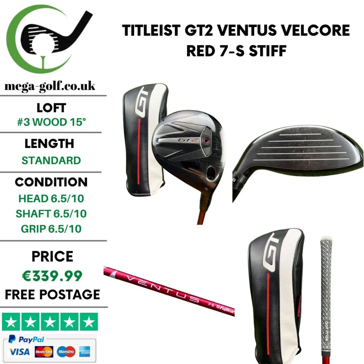 Titleist GT2 #3 Wood 15° / Stiff - Image 1