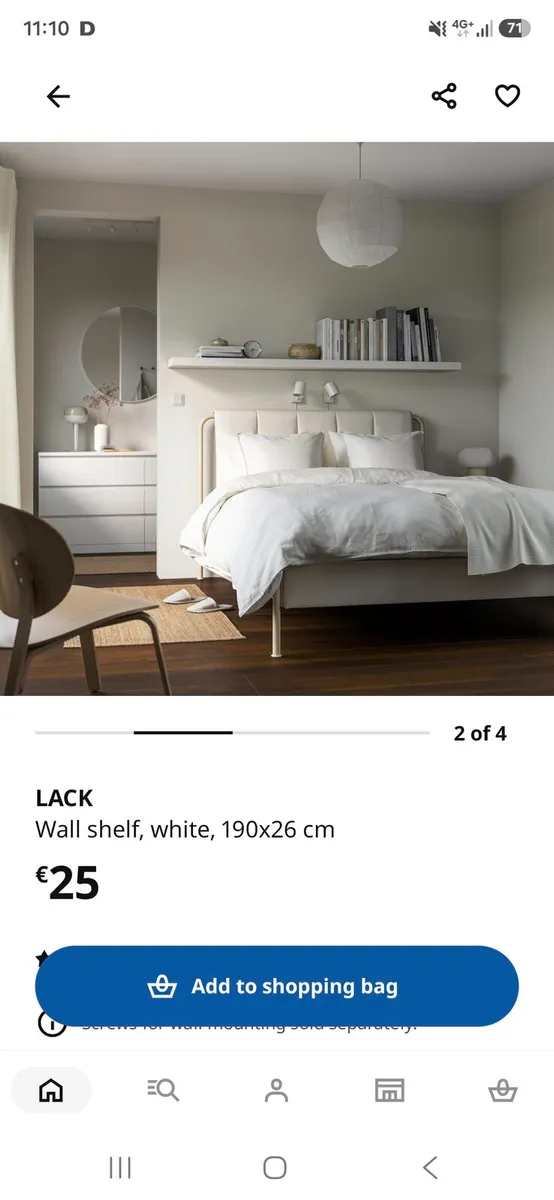 White Ikea Lack shelves 1.9m - Image 4
