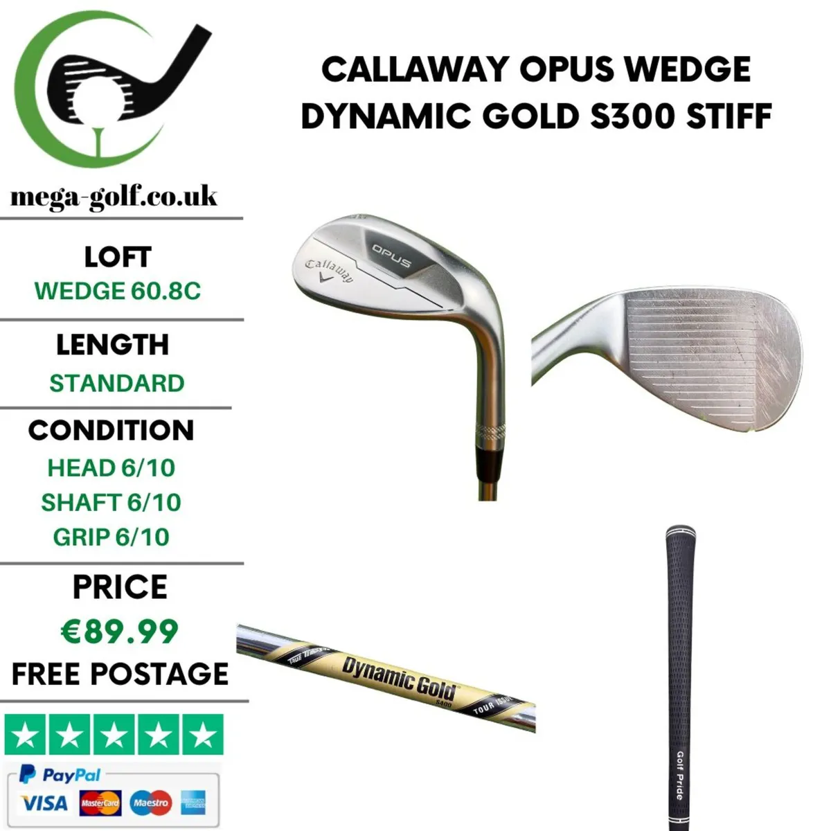 Callaway Opus Wedge 60.8C /Dynamic Gold S300 Stiff - Image 1