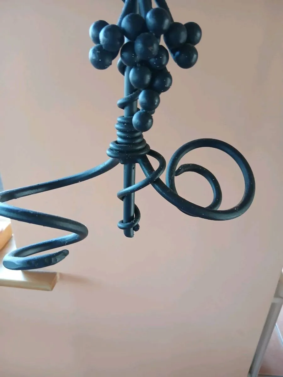 Heavy Duty Vintage Wrought Iron Six Bottle Wall Ha - Image 4