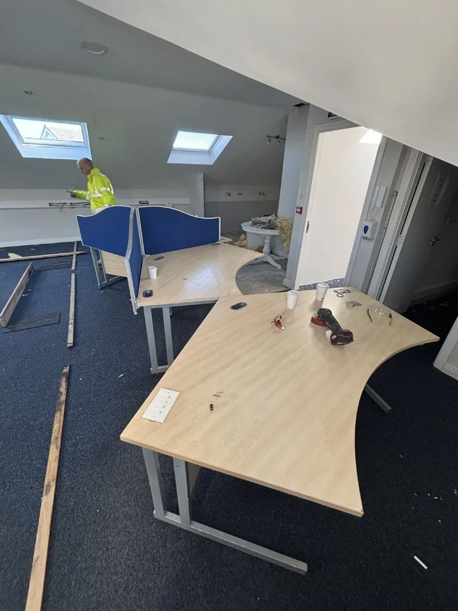 Office Desks & Blue Desk Divider Screens - Image 2