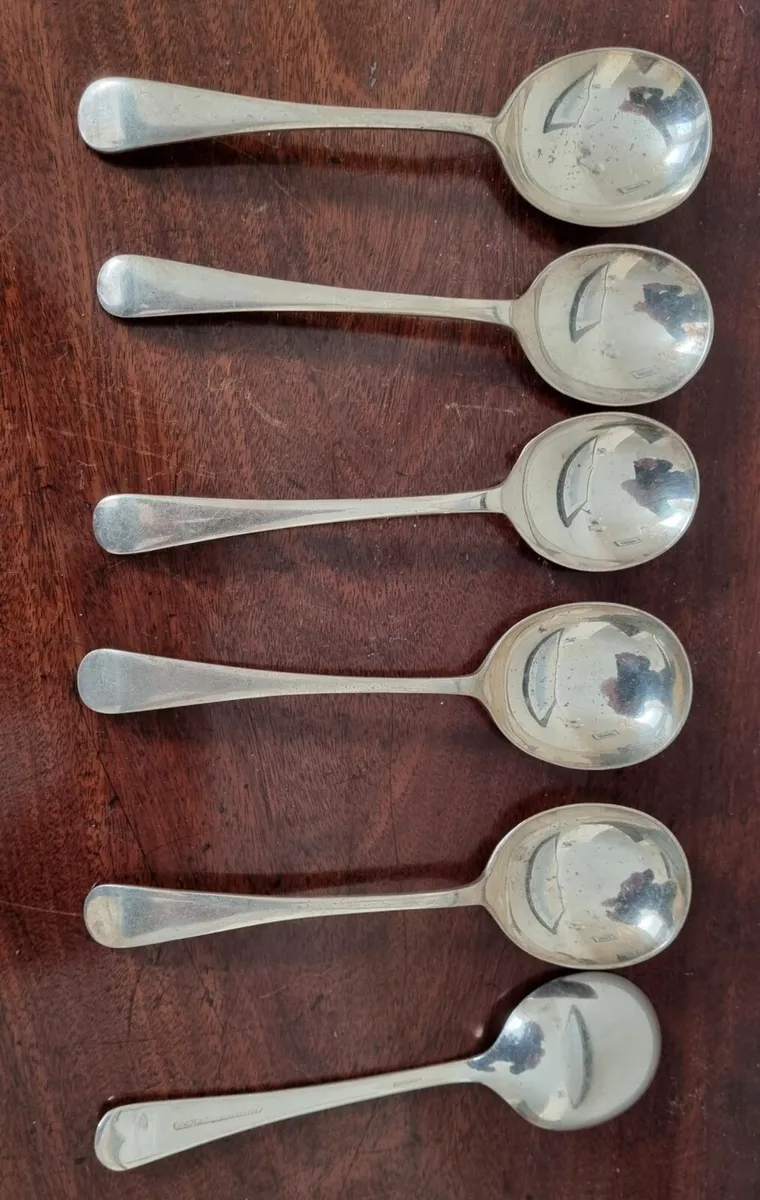 Antique Silver Soup Spoons Set - Image 3