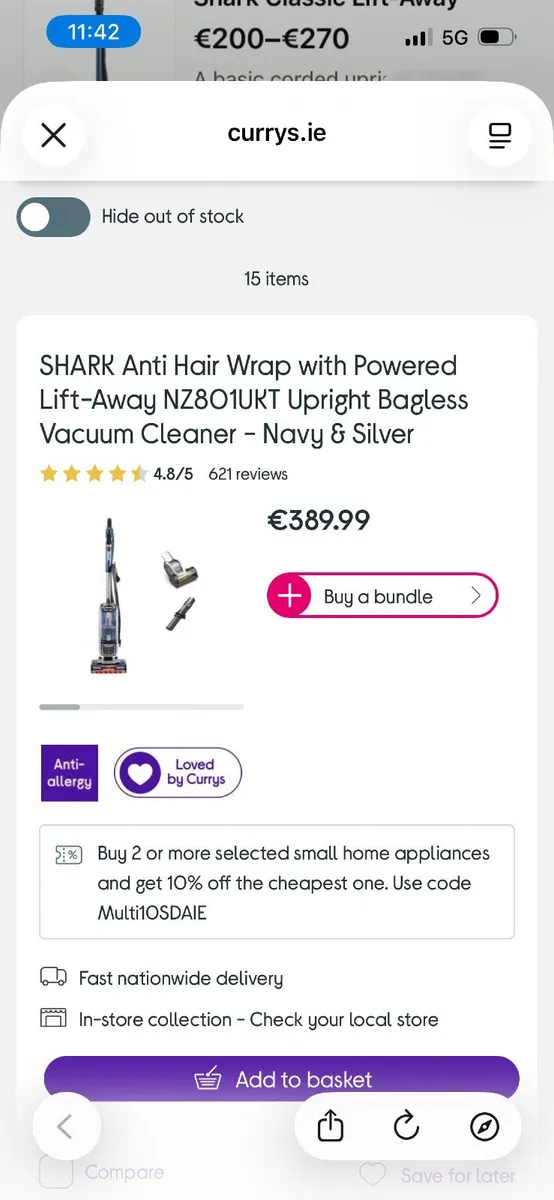 Shark Upright Anti Hair Wrap Powered Lift Away - Image 1