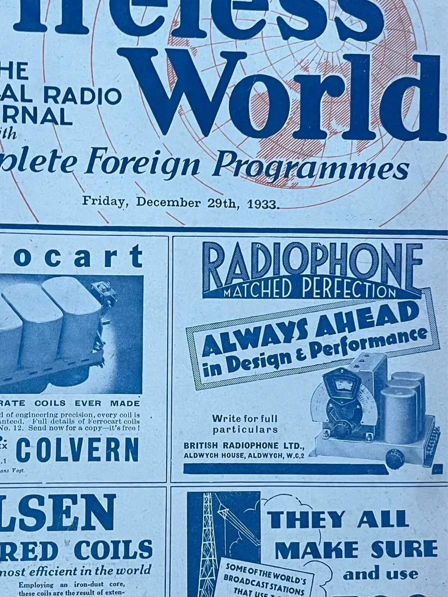 1933 Wireless World Magazines - Image 3