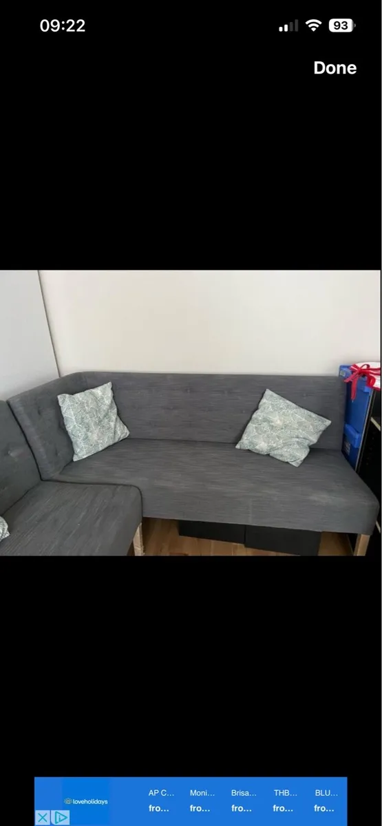 Kitchen bench grey fabric corner style - Image 1