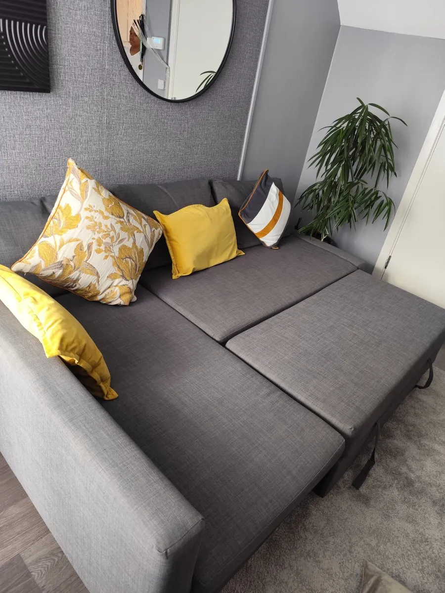 Corner Sofa bed with storage dark grey - Image 3