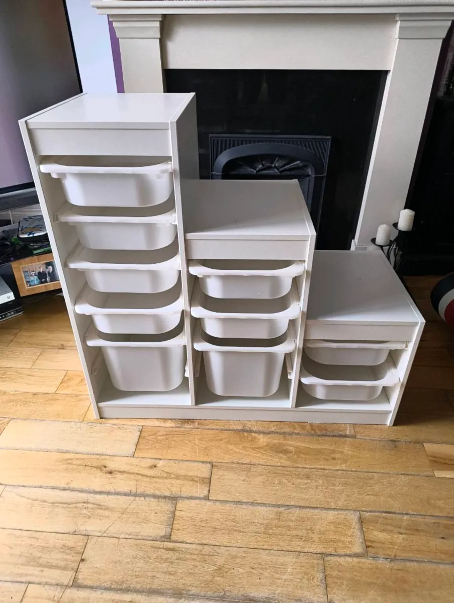 White IKEA Trofast stepped storage unit - Image 1