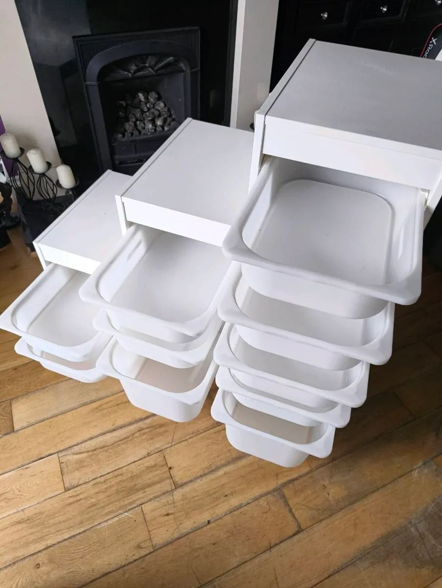 White IKEA Trofast stepped storage unit - Image 3