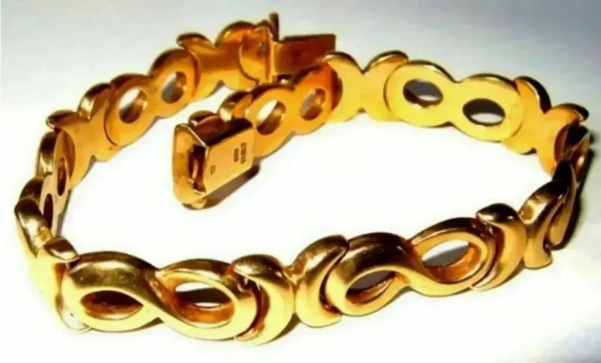 Vintage 9ct Gold 'Infinity' Link Bracelet-Pristine - Image 4