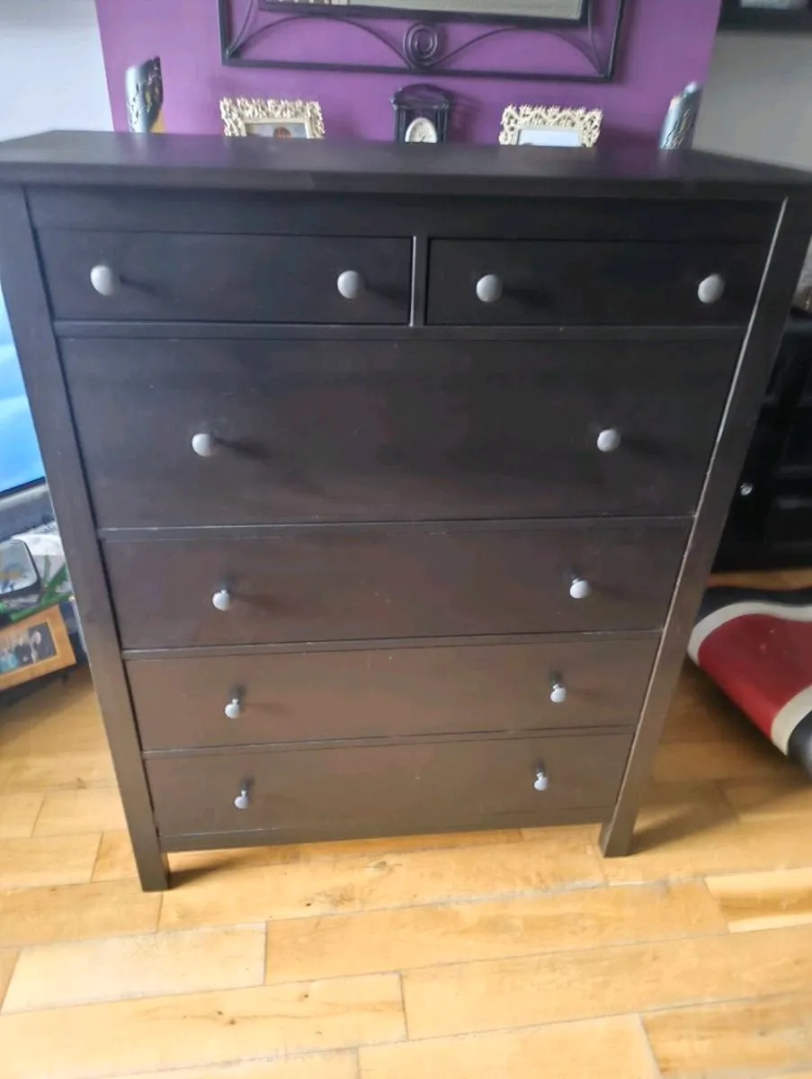 Black IKEA Hemnes large chest of drawers - Image 1