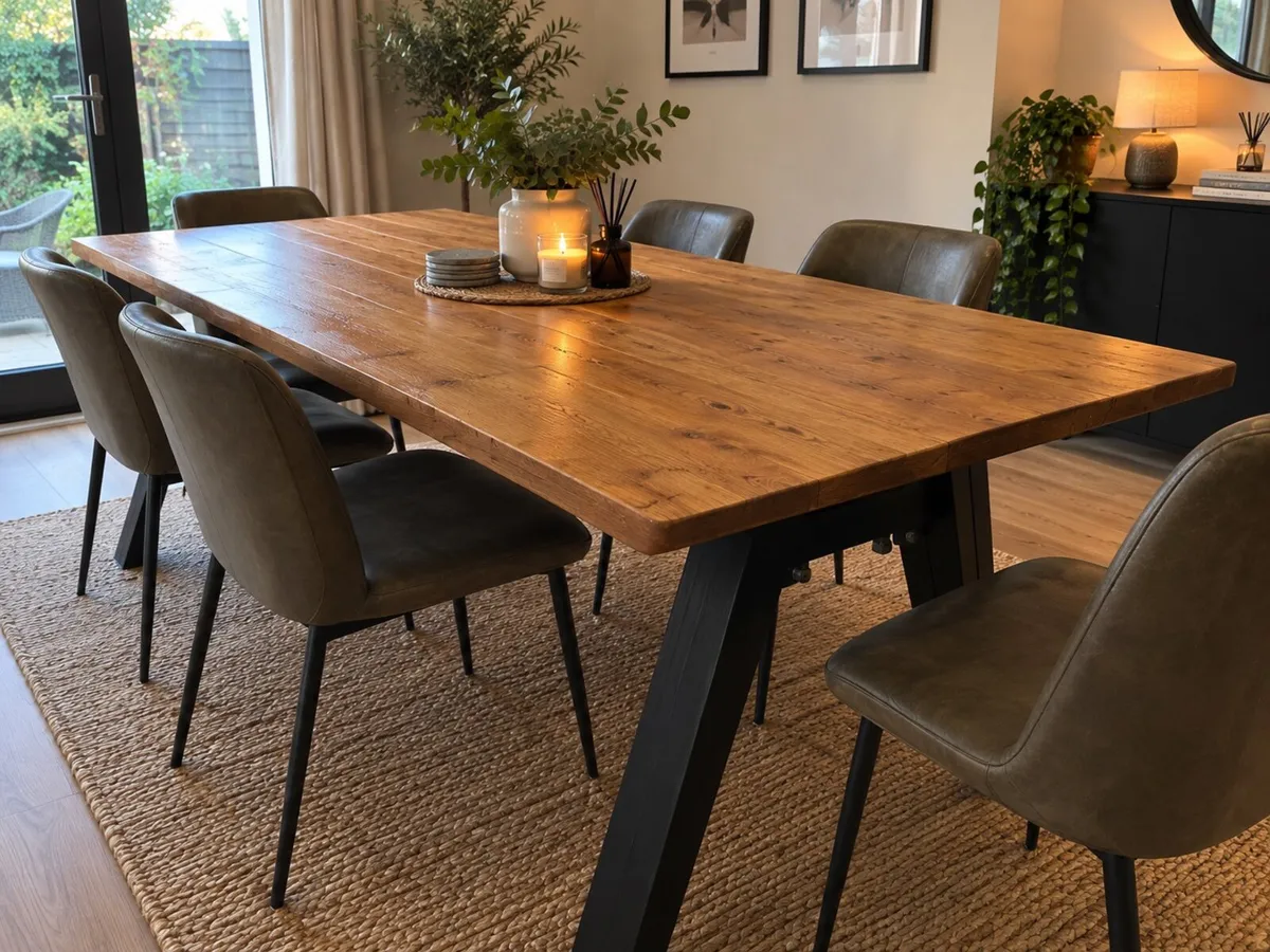 210cm Farmhouse Dining Table Ex Display - Image 1