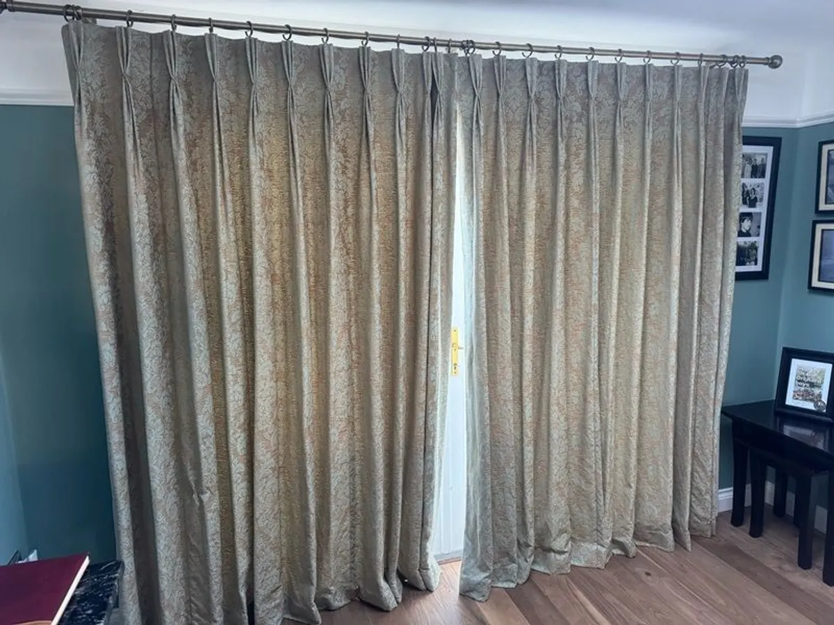 Full length curtains with brass poll - Image 1