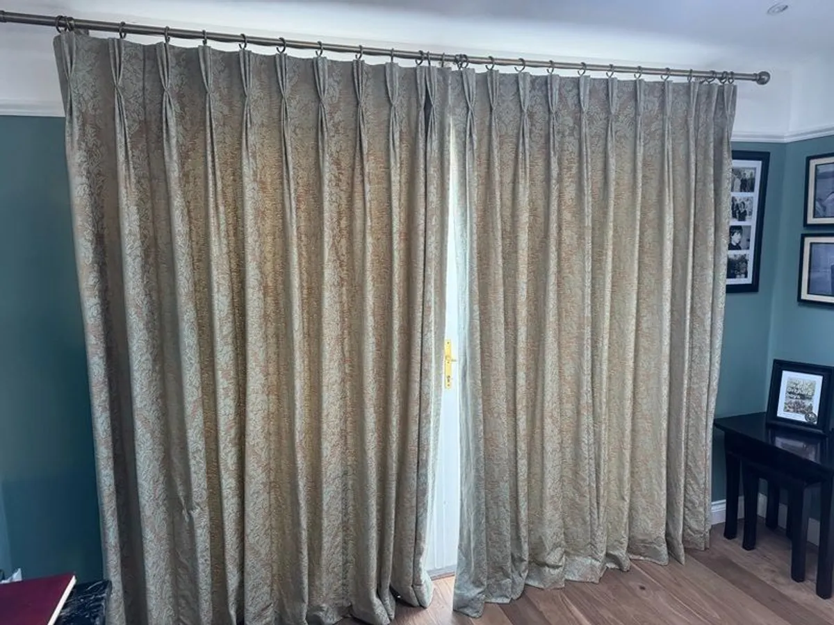 Full length curtains with brass poll - Image 2
