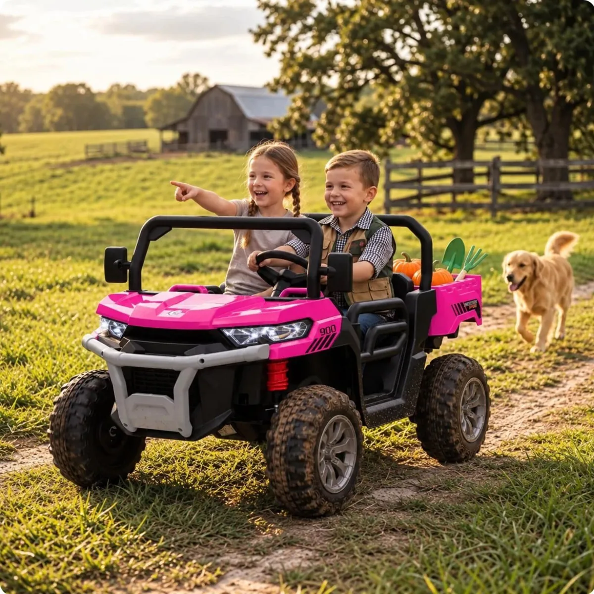 AgriBuddy Rear Tipper 12V Electric Ride On Pink