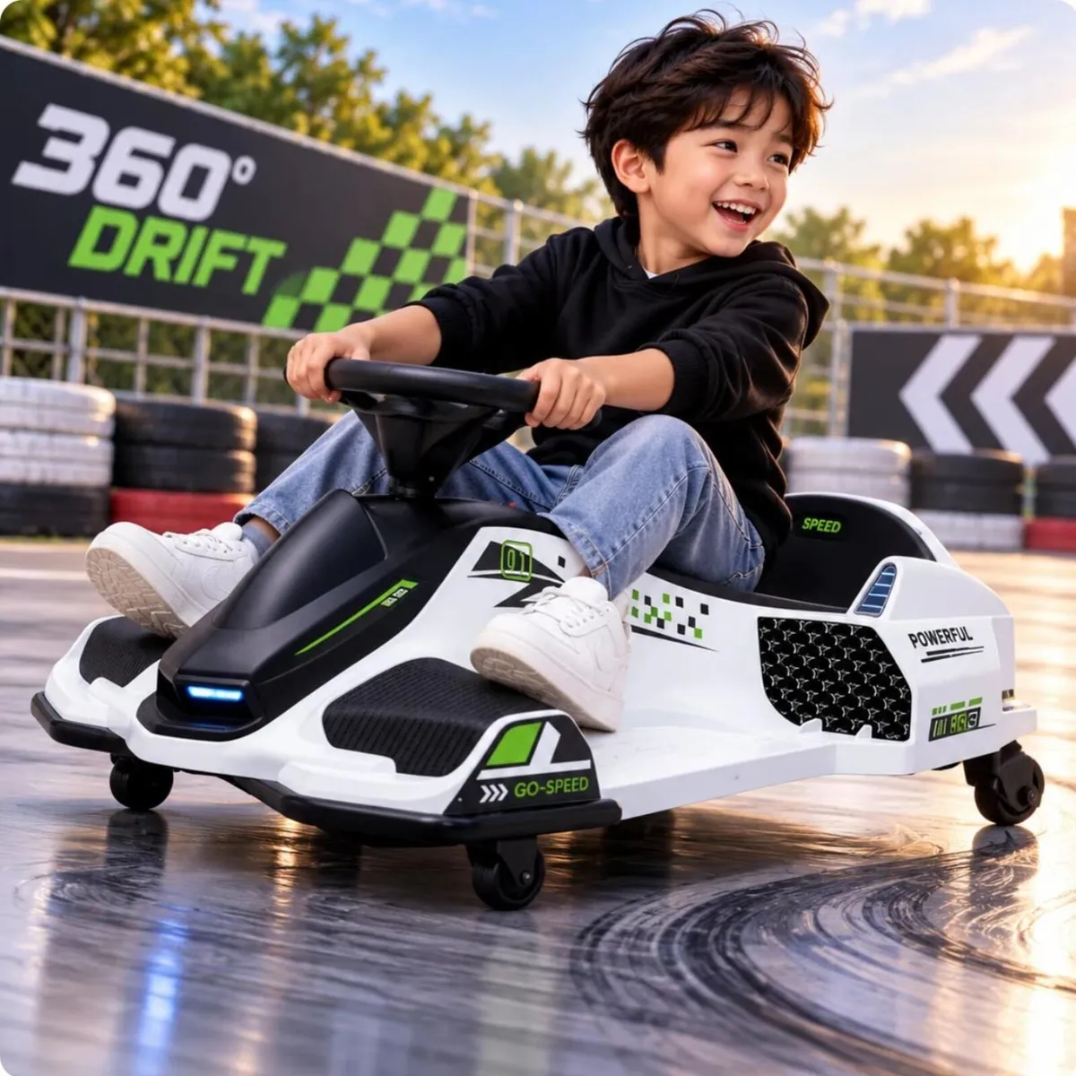 Drift Rider 360 24V Electric Go Kart White