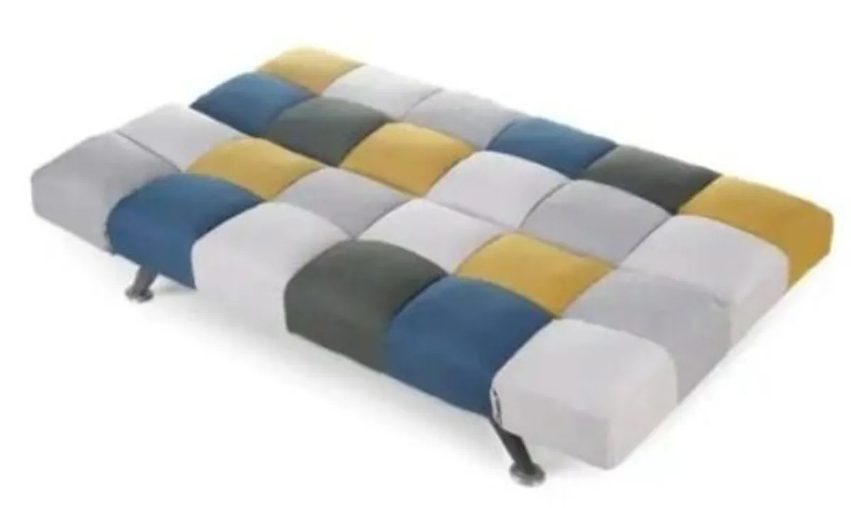 Boston Yellow & Blue Patchwork Sofa Bed - Image 2