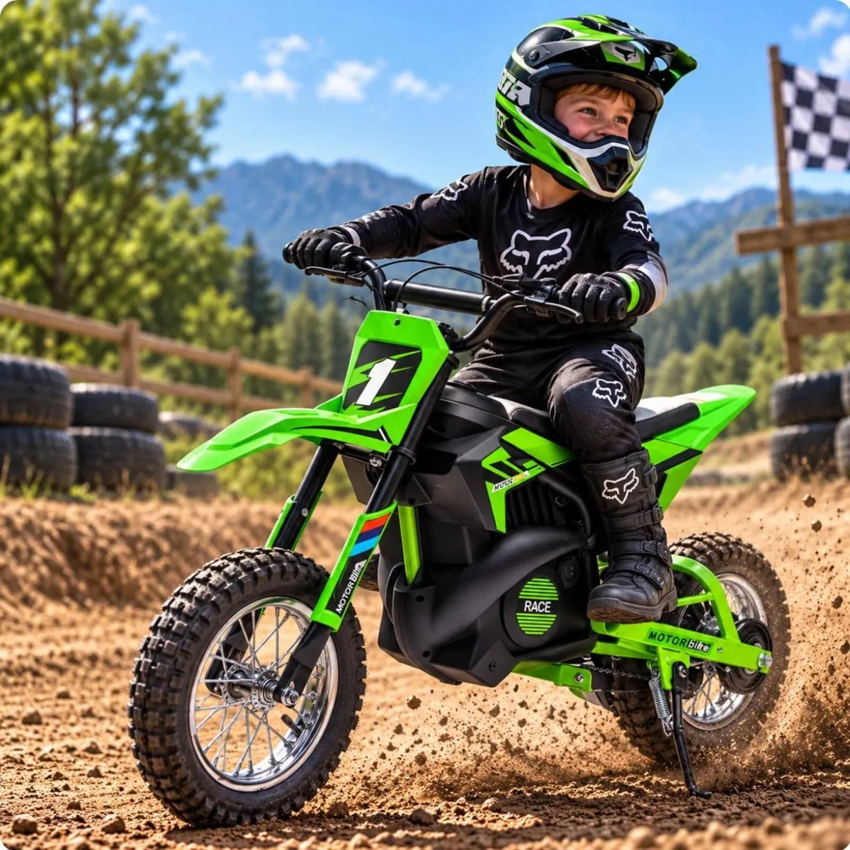 Dirt Race Scrambler 24V Electric Motorbike Green