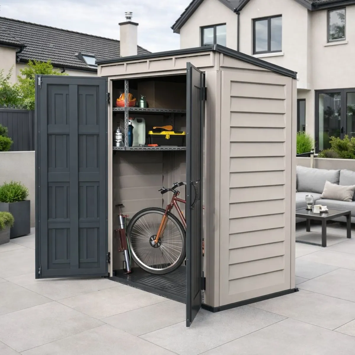 🏡 5x3 YARDMATE “A” PENT VINYL GARDEN SHED - Image 1