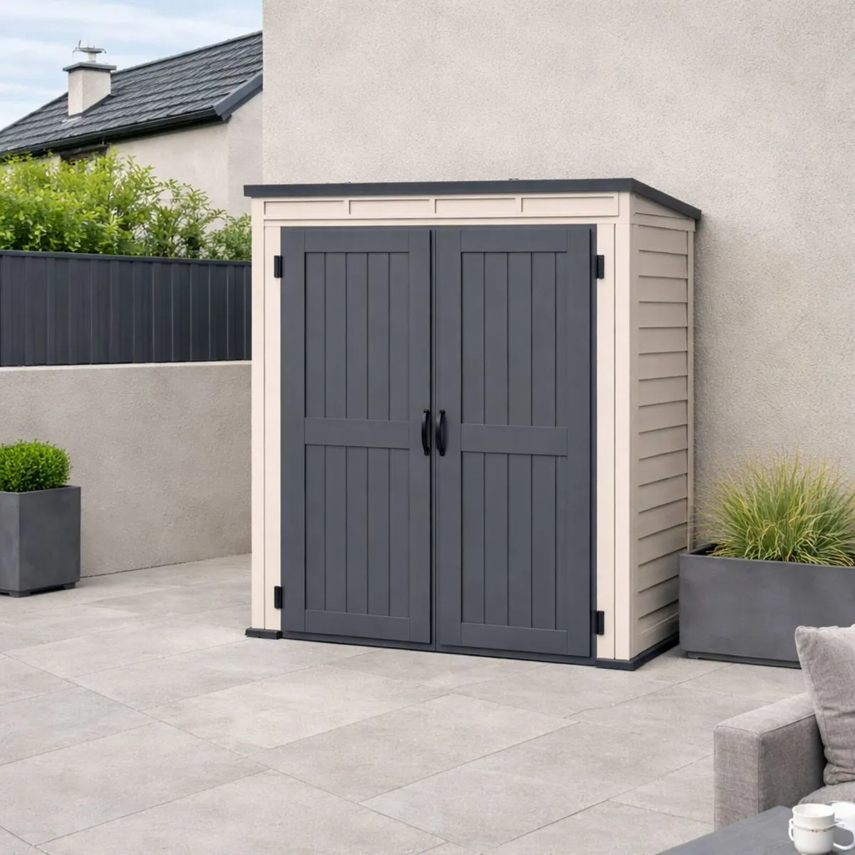 🏡 5x3 YARDMATE “A” PENT VINYL GARDEN SHED - Image 2