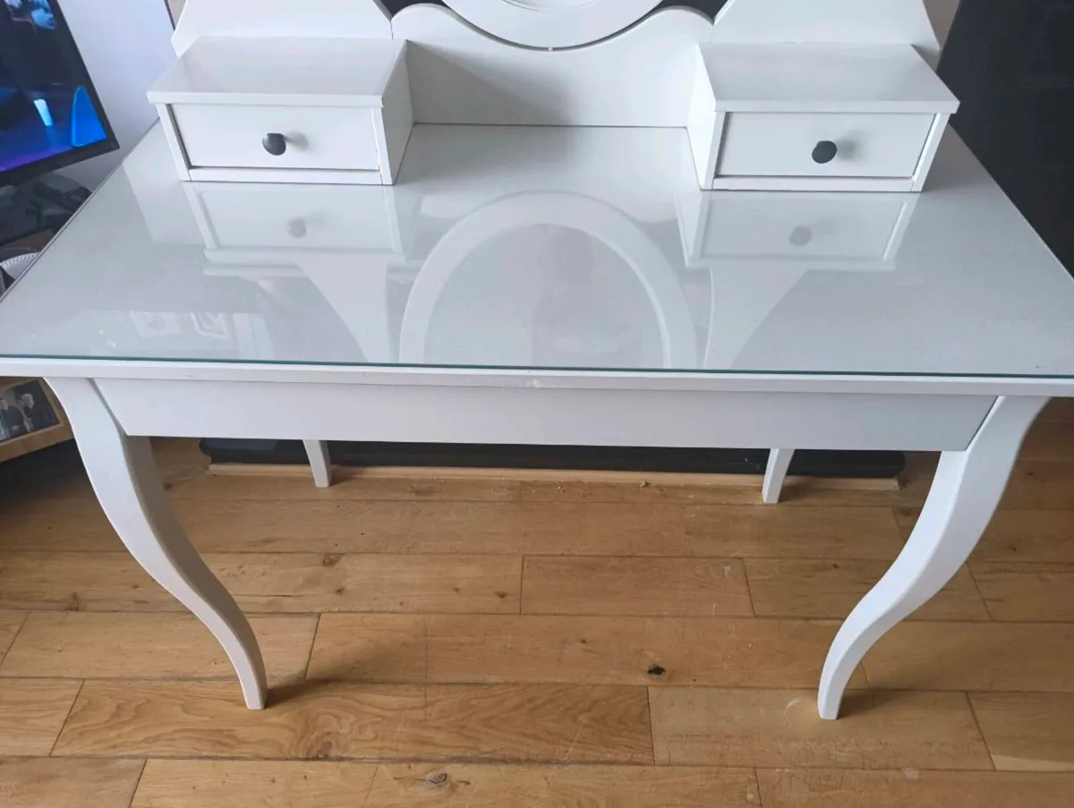White IKEA Hemnes dressing table w/ mirror - Image 3