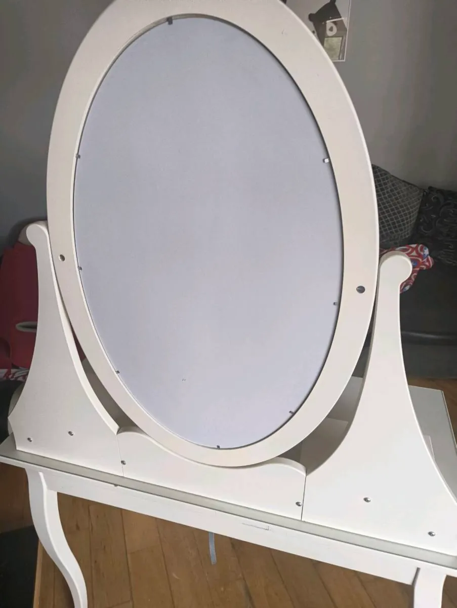 White IKEA Hemnes dressing table w/ mirror - Image 4