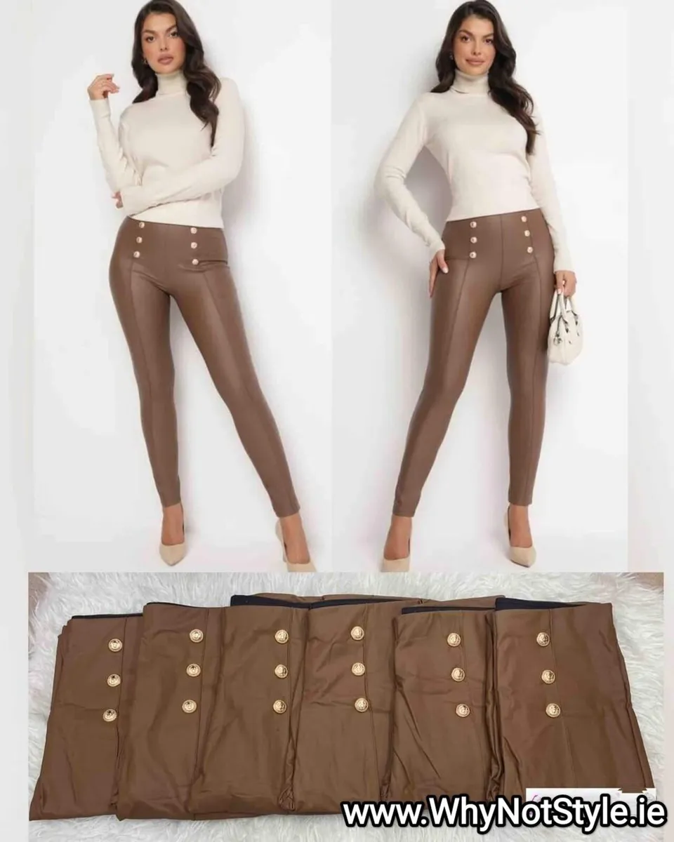 High Waist PU Leggings skinny - Image 1